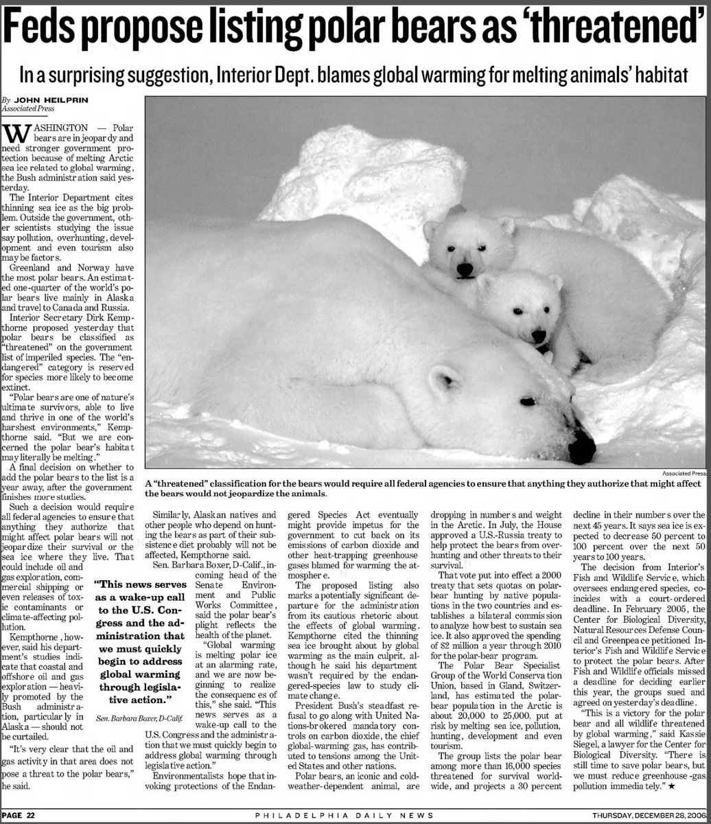 JunkScience's tweet photo. 16 years ago today, the RINO Bush administration proposed listing polar bears as endangered b/c of melting sea ice.

Today, there are more Arctic ice, polar bears and emissions than in 2006... because the latter has nothing to do with the former.

https://t.co/jOKsOKfke1 https://t.co/fnSQgVnX4Z