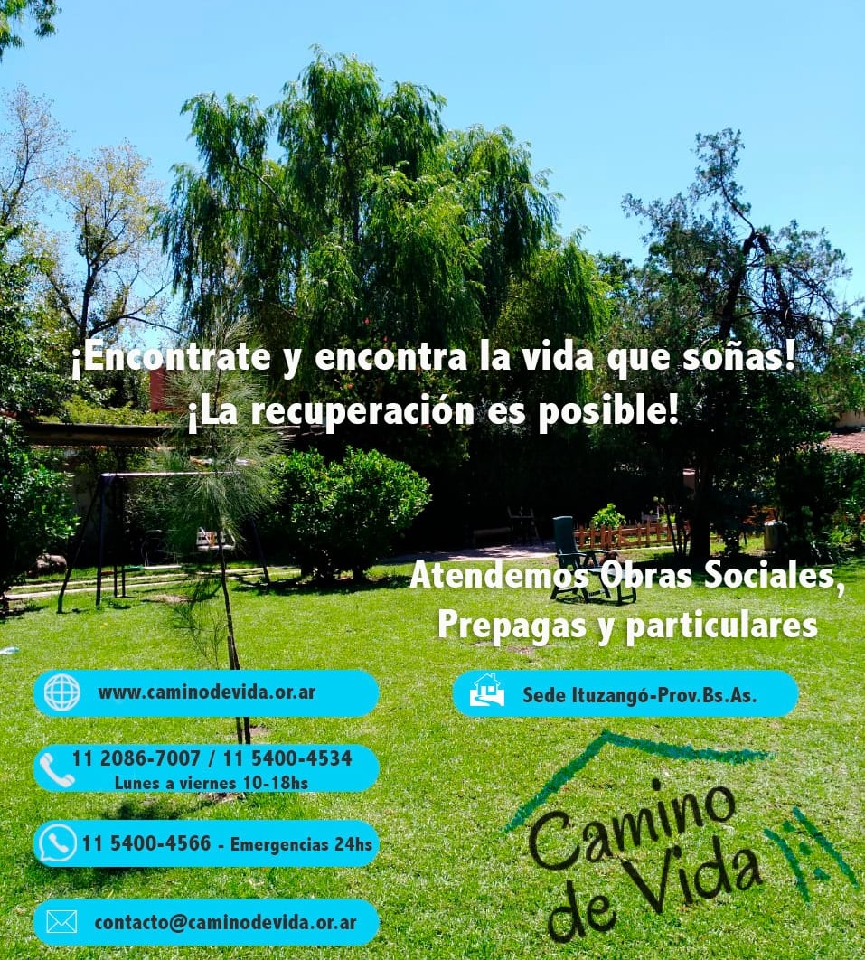 caminodevida_ar's tweet photo. https://t.co/u2WXsjif0B
☎ 112086-7007 / 11 5400-4534
----Lunes a viernes 10-18hs-
📞11 5400-4566 - Emergencias 24hs
✉ contacto@caminodevida.org.ar

#adicciones #adiccion #adicción
#rehabilitación #rehabilitacion
#drogas #droga
#alcohol
#salud https://t.co/QPEVVzt75T