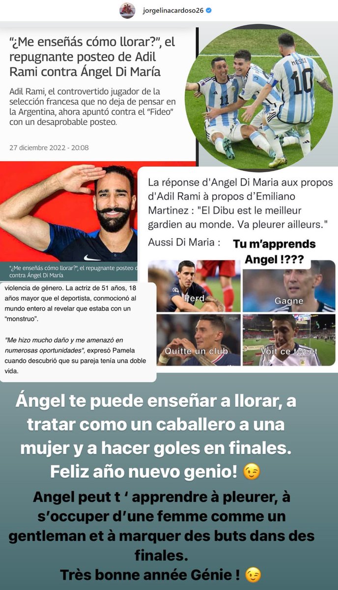 "Jorgelina Cardoso":
Por la historia que publicó en Instagram