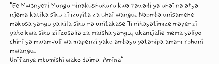 azania_pm's tweet image. Ni sala ambayo hunifufua kutoka katika mkato wa tamaa na kunirudishia matumaini mapya nikiamini Mwenyezi Mungu hajaniacha na yupo kando yangu hata pale ninapoanguka dhambini naamini bado yuko nami.
Ezra 8: 22
Mathayo 26: 41
Mathayo 11: 28-30
Mathayo 7: 7-11