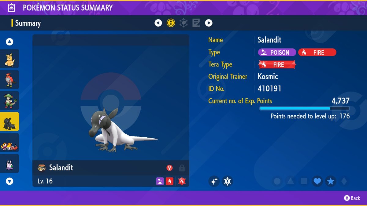 KosmicDruid's tweet photo. ✨Got my first Shiny Salandit(Female) and it has the Ability, Corrosion!✨🤩
#PokemonScarletandviolet #shinypokemon #PokemonScarletViolet #shinysalandit #pokemonshiny https://t.co/TcXsc6sXut