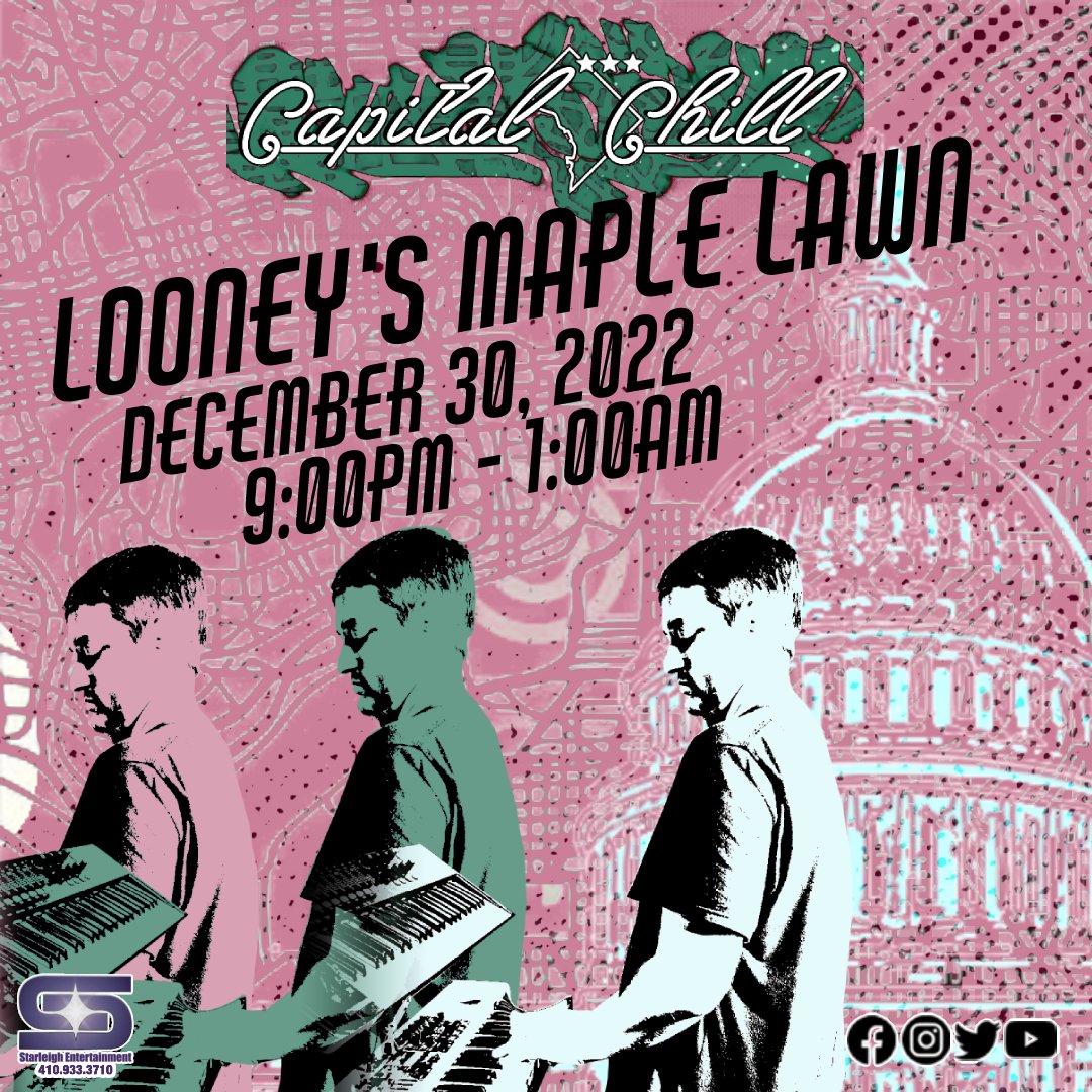 capital_chill's tweet photo. Start your #NewYear2023 festivities early on the eve of NYE! This Friday! We return to @LooneysPubMPL from 9pm-1am. Looney's is always a party, come celebrate with #CAPITALCHILLBAND
#livemusic #concert #live #rocknroll #artist #musicians #party #starleigh #starleighentertainment https://t.co/T5XyFoIrNy
