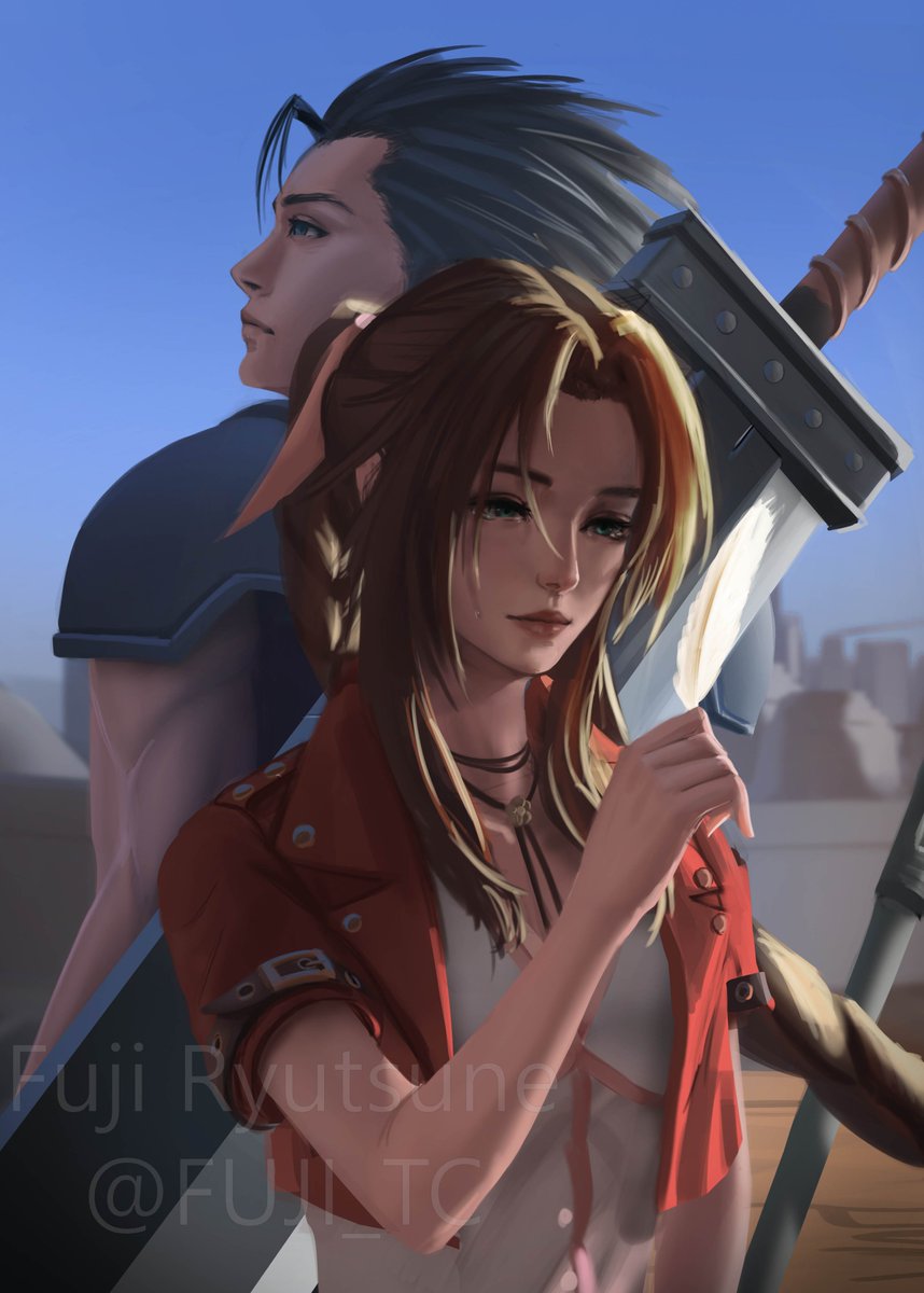 Hey, this is my last artwork in this year. . Zack and Aerith from Final Fantasy VII.  I managed to play Crysis Core Reunion recently and i rly wanted to draw both of them. 
#ZackFair  #Aerith #FF7CCR  #finalFantasyart #ff7art
#FF7R