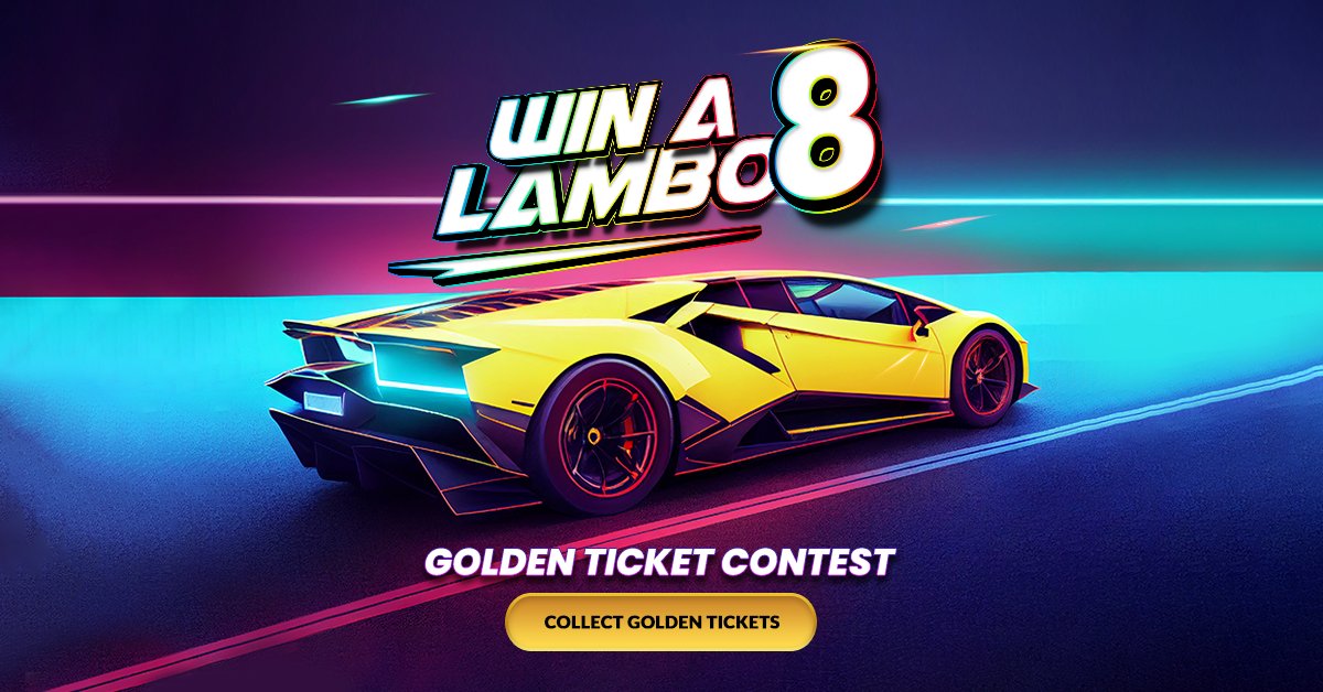 freebitco's tweet photo. What Does F8 Have in Store for You?

With over 724,000 Golden Tickets already distributed, Win a Lambo 8 is cruising.

Collect tickets and participate; who knows, you could be winner no. 8!

#FreeBitcoin #Bitcoin #BTC #Lambo #Lamborghini #WinALambo #cryptocurrency #Cryptos https://t.co/v6ZMuXneqF