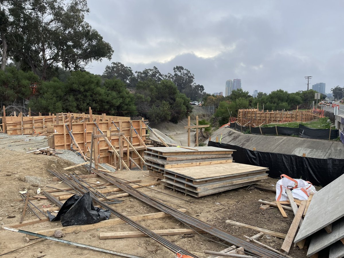 Prefabricated bridge waiting to be installed on future Pershing Bikeway.