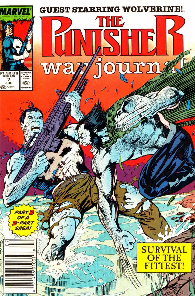 pestocomics's tweet photo. Punisher: War Journal v1 #7 - This is not the turn I was expecting this book to take. I appreciate that it's a world of mutants, witches and flying people - but the dinosaurs still felt out of place. - SKIM #punisher #marvel #comicbooks #marvelcomics #marvelunlimited #pdcr https://t.co/hnUzFJt8j7