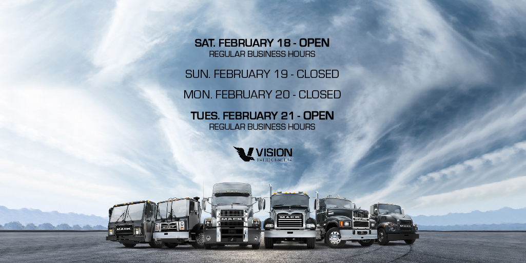 Our locations will be closed on Monday, February 20, 2023 for Family Day. 

Have a great long weekend!

#FamilyDay #HeavyTrucks #Trucking #Ontario