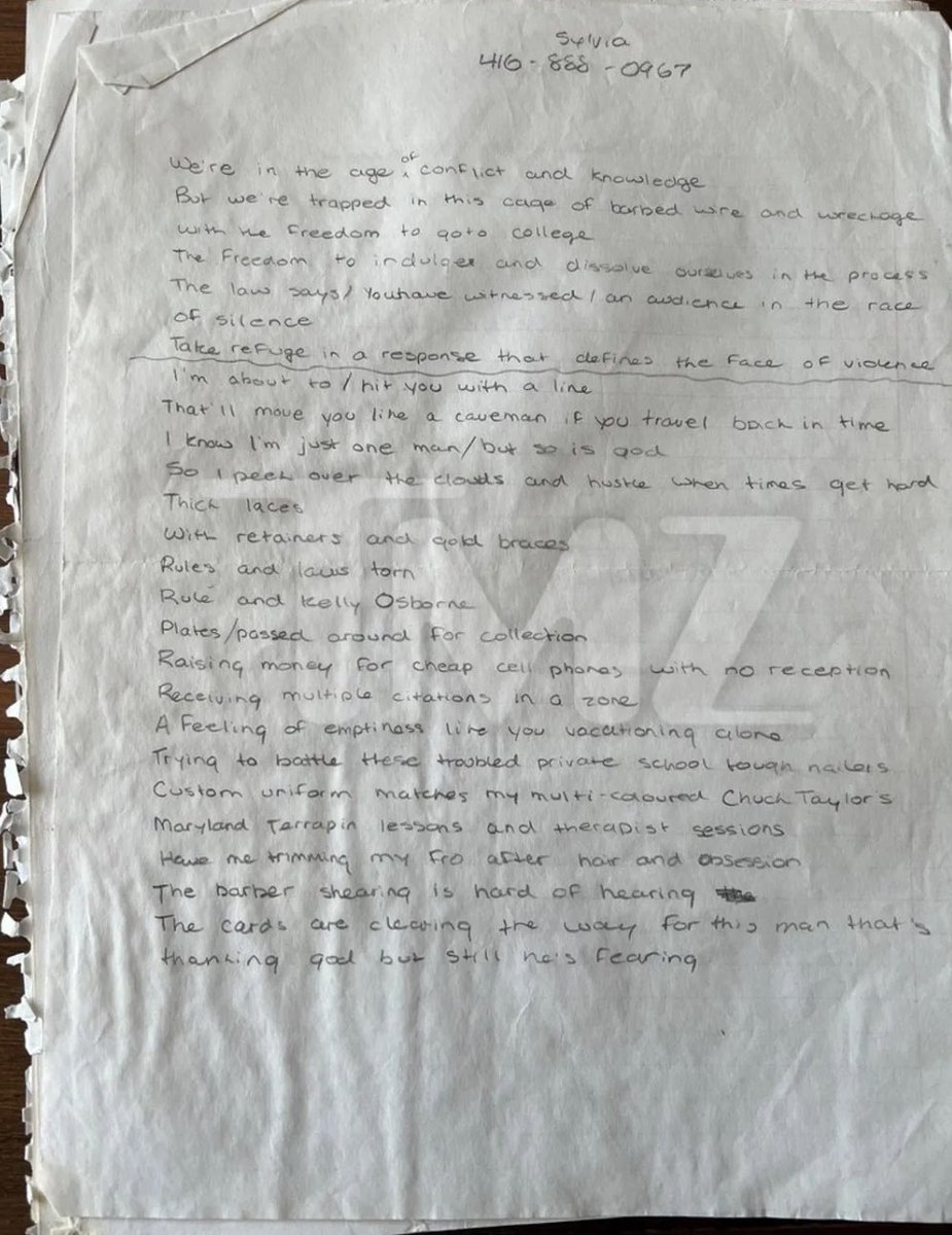 archives33's tweet image. Drake teenage lyrics page (1)