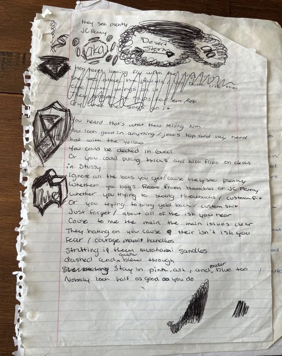 archives33's tweet image. Drake teenage lyrics page (2)