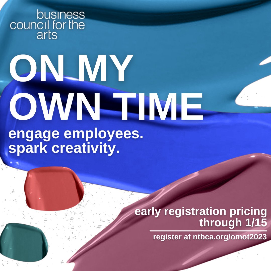 On My Own Time (OMOT) is a region-wide, trademarked arts competition offering businesses and their employees the opportunity to showcase their literary and visual arts talents.

Take advantage of our early registration pricing now through 1/15 here: ntbca.org/omot2023