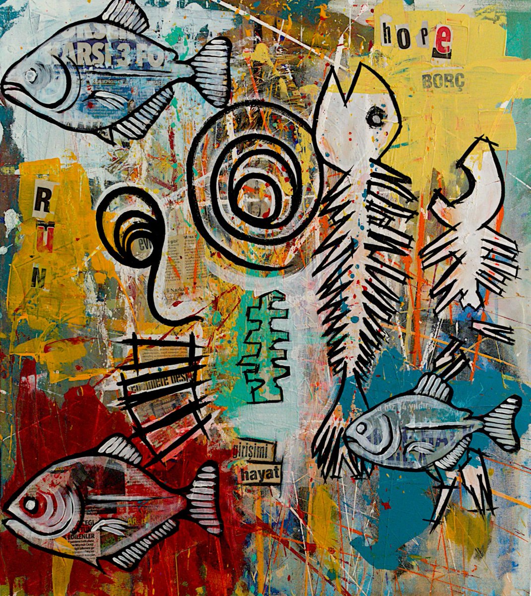 Pigritudous's tweet photo. Weird fishes series
Acrylic on canvas with newspaper collage.
#painting #artshare #art #artistsontwitter #artist #painter #paint #fish #weirdfishes #acrylic #acrylicpainting #collage #fishbones #weirdart #ArtBrut #OutsiderArt https://t.co/F2DmEVJTkf