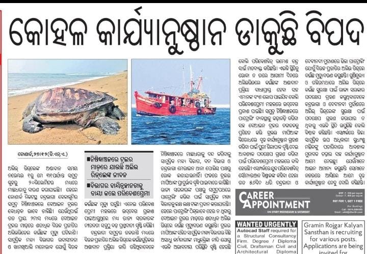 SoumyaMarineWL's tweet image. Big thanks to all mainstream media @DharitriLive1 @XpressOdisha and 
@sambad_odisha for joining the operation #SaveOliveRidley in Devi River Mouth.

We demand the urgent review and modification of the existing guidelines under OMFRA &amp;amp; poor implementation by @farddept. @CMO_Odisha