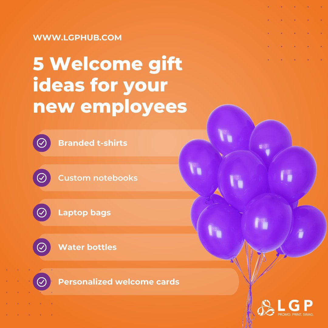Got a new employee and you want to welcome them into the fold? Here are a few gift ideas🎁 you can use to make them feel like a part of the family. 😉

#LGP #Marketing #promotionalproducts #Swag #promotionalmerchandise #promomerch #brandedmerch #swagbags #Promo
