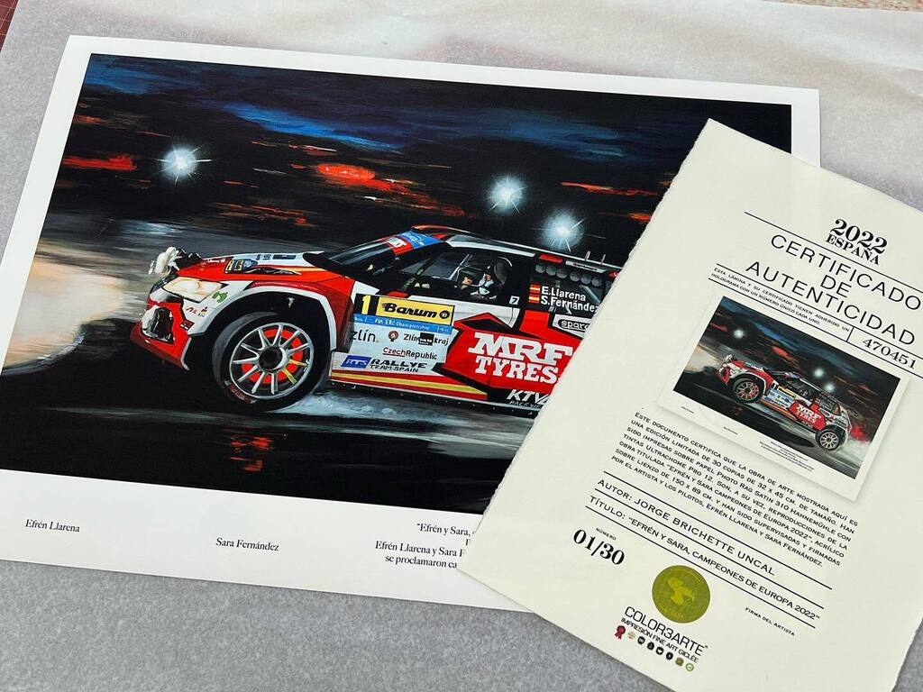 Color3arte's tweet photo. Autor: Jorge Brichette Uncal
Título: “Efrén y Sara, campeones de Europa 2022”
 
Esta maravillosa obra de arte es una edición limitada de 30 copias de 32 x 45 cm. Han sido impresas sobre papel Photo Rag Satin 310 Hahnemühle con tintas Ultrachome Pro 12. S… https://t.co/a0Sbbr8d4W https://t.co/CvQHI2synZ