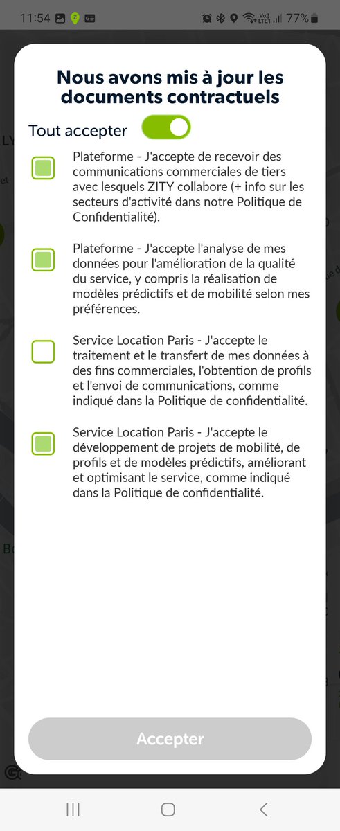 Hello @zity_fr, rendre obligatoire des optins permettant à des tiers de traiter mes données personnelles à des fins commerciales va à l'encontre de la #RGPD, et ne semble pas bien légal. La <a href="/CNIL/">CNIL</a> a probablement un avis sur la question? 🤔 #dataprotection  #consentementlibre