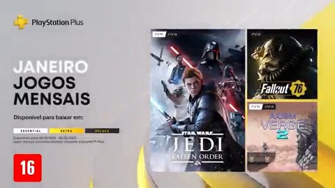 Jogos mensais PlayStation Plus para janeiro: Star Wars Jedi