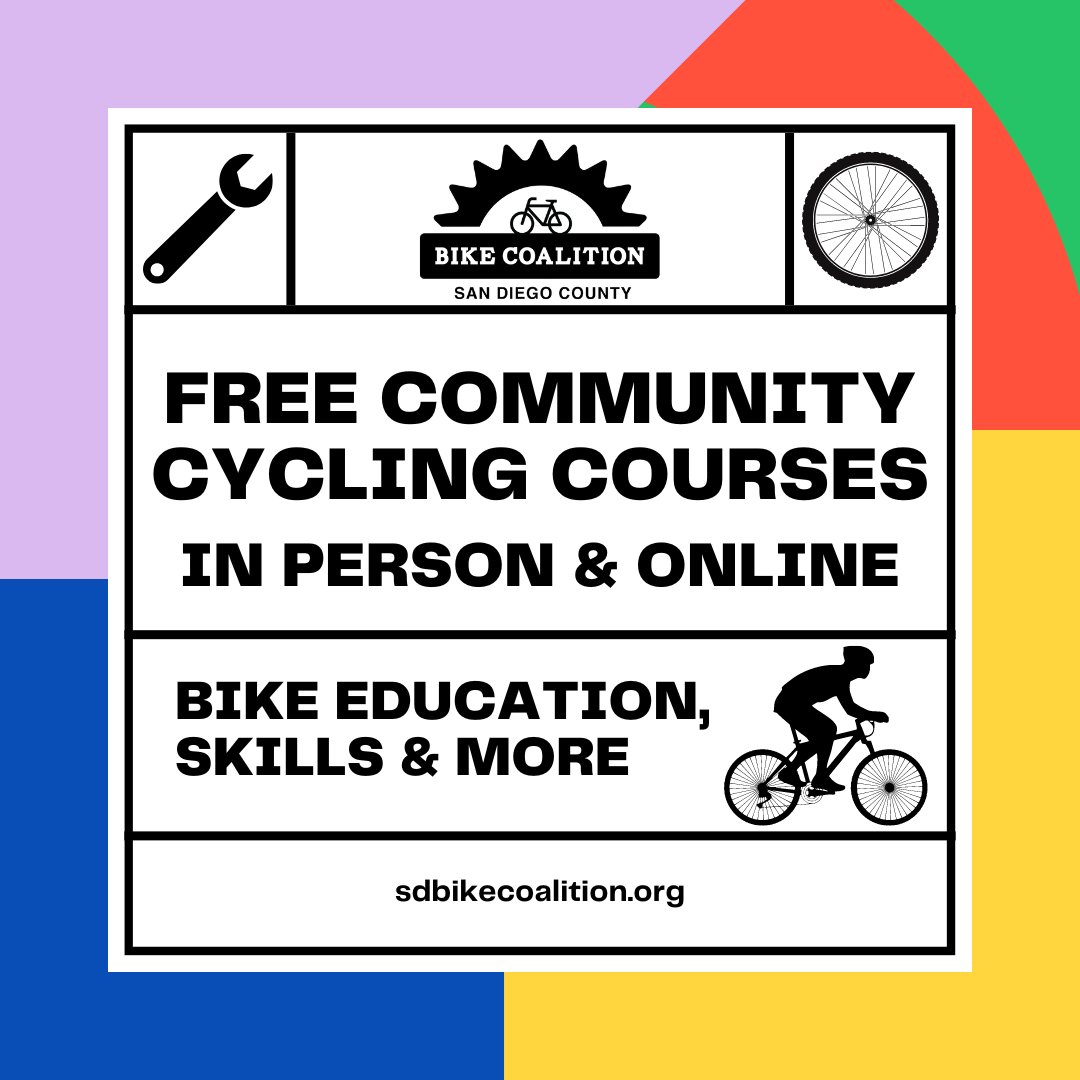 sdmba's tweet photo. Community Spotlight | @sdbikecoalition 🚲
The Coalition will be offering FREE courses, both in person and online, focused on bicycle education, skills, and growing the community. Check out their upcoming events here: https://t.co/YGI7FXnbMl
#SDMBA #SDBikeCoalition #SanDiego https://t.co/CmQDzb3uuj