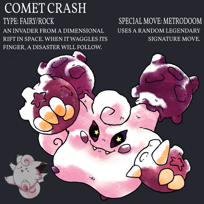 paradox clefairy! is it from the past or future? maybe neither??? #pokemon #fakemon #PokemonScarletViolet 