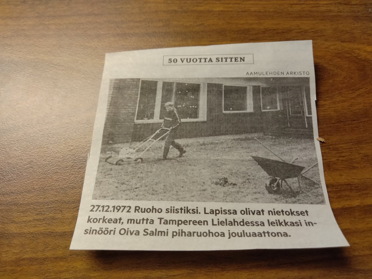 rintaneva's tweet image. Ilmastonmuutos jo vuonna 1972 Aamulehti🤣🤣
