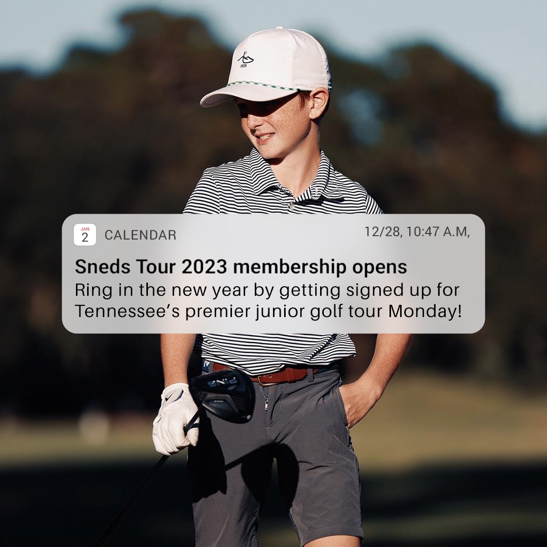 🗓️☝🏽 Here’s your reminder! Membership registration for the 2023 Sneds Tour season opens this Monday. 

Get your membership now so that you will be ready to register for Spring Tournaments when they open on Jan. 16!