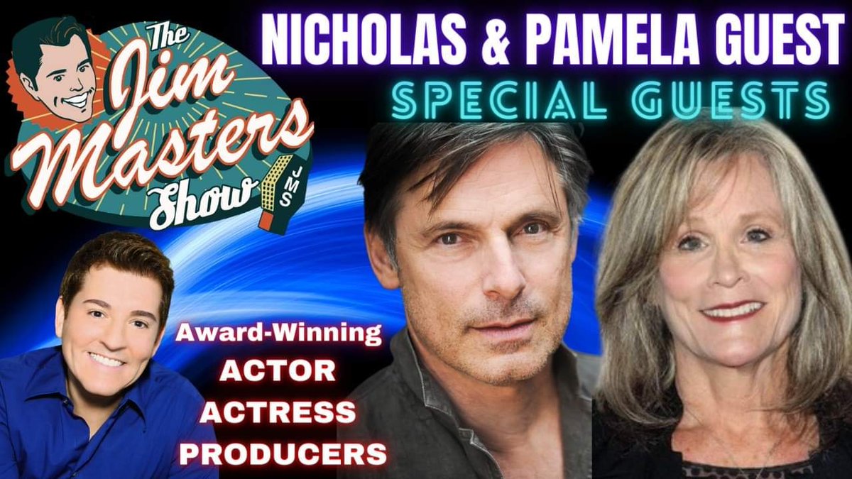 JimMastersTV's tweet photo. Today! 7pm eastern 4pm pacific on The Jim Masters Show! series, acclaimed #actor Nicholas Guest & #actress #castingdirector Pamela Guest are my special guests! Watch here: https://t.co/IOGazkz6ei. #thejimmastersshow #jimmasterstv #nicholasguest @pamelaguest #elizabethguest https://t.co/Pm0YoXGG8R