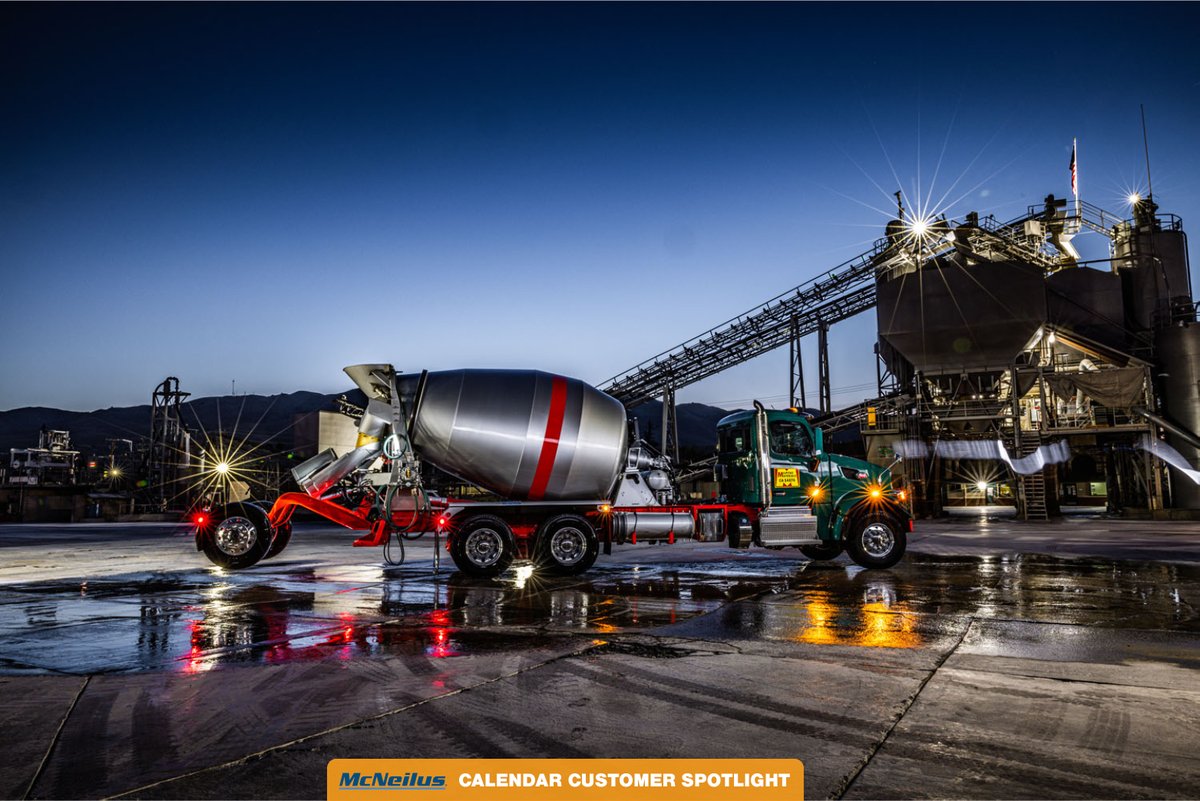 RevolutionMixer's tweet image. For our final calendar feature of 2022 we have Milpitas Materials out of San Jose, CA! These FLEX Controls™ Bridgemaster™ Mixers are equipped with our Fuel Saver feature to help reduce fuel costs.
@PeterbiltMotors @AllisonTrans  
#McNeilusMixers #OperatorAssurance