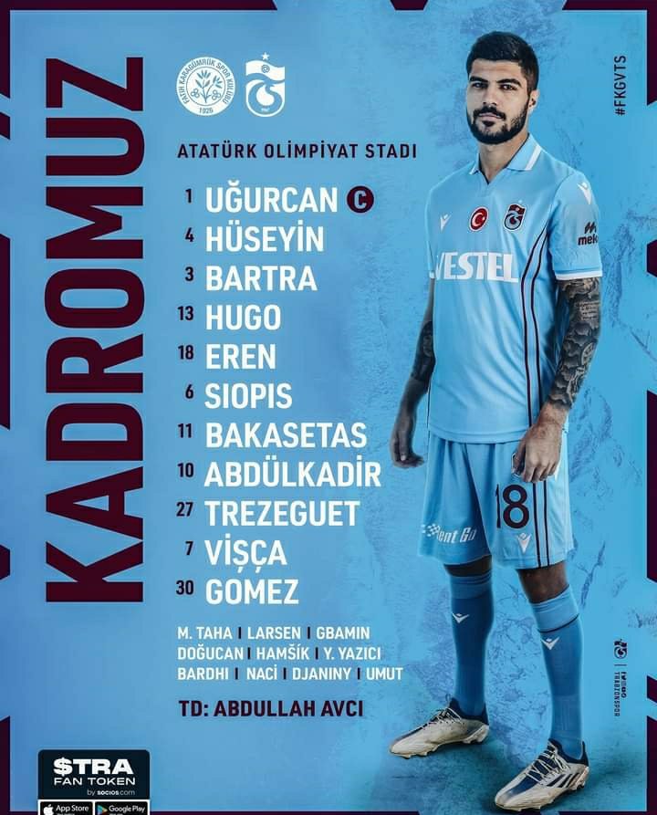 ofluoflu61's tweet photo. 📃 Fatih Karagümrük maçı ilk 11’imiz.
#TSSSNG💙❤ https://t.co/mT2wzA68q5