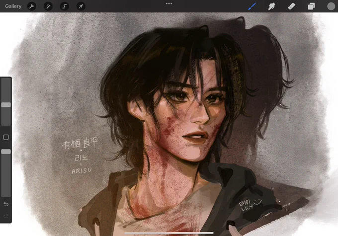 tw // bloodalso just wanted to try drawing lee know as arisu  