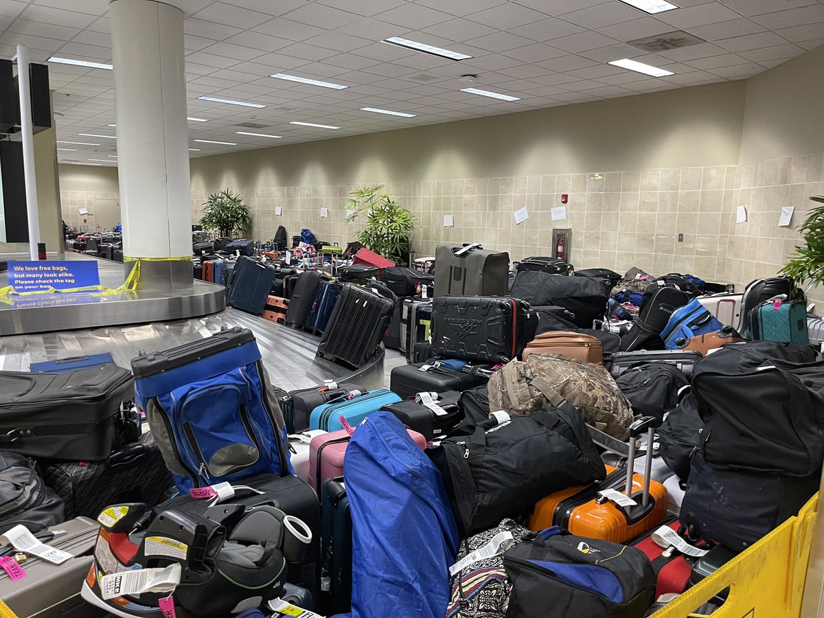 brittany_im's tweet photo. @SouthwestAir said it could be up to 30 days until we see our bags. I said challenge accepted and climbed through  said mess to find it myself. 6/6 located https://t.co/1AE9VqQb4Q
