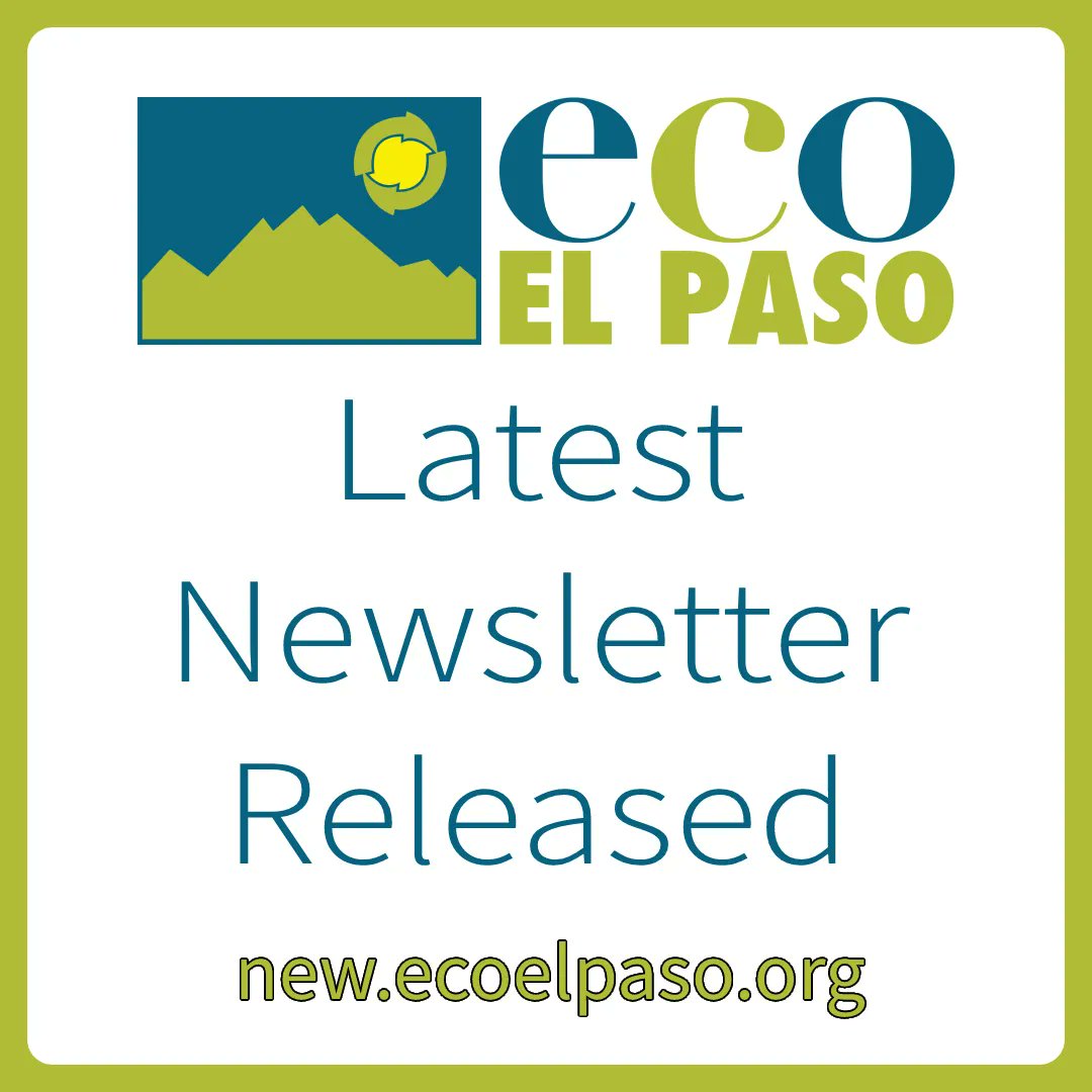 Latest Eco El Paso Newsletter has been released!

Read Here:  new.ecoelpaso.org 

#EcoElPaso #MillionTreesEP #MillionTreesElPaso #Newsletter