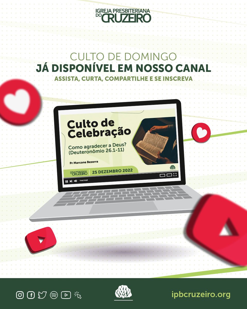 ipcruzeiro's tweet photo. Curta, salve e compartilhe nos stories.
Acesse o link abaixo para assistir a mensagem do Culto de Celebração do dia 25/12/2022
https://t.co/7YaypREcrf
#sermãoexpositivo #cultodecelebração #ipbcruzeiro #ipbconline #igrejaonline #ipb https://t.co/mAyPtRj8U6