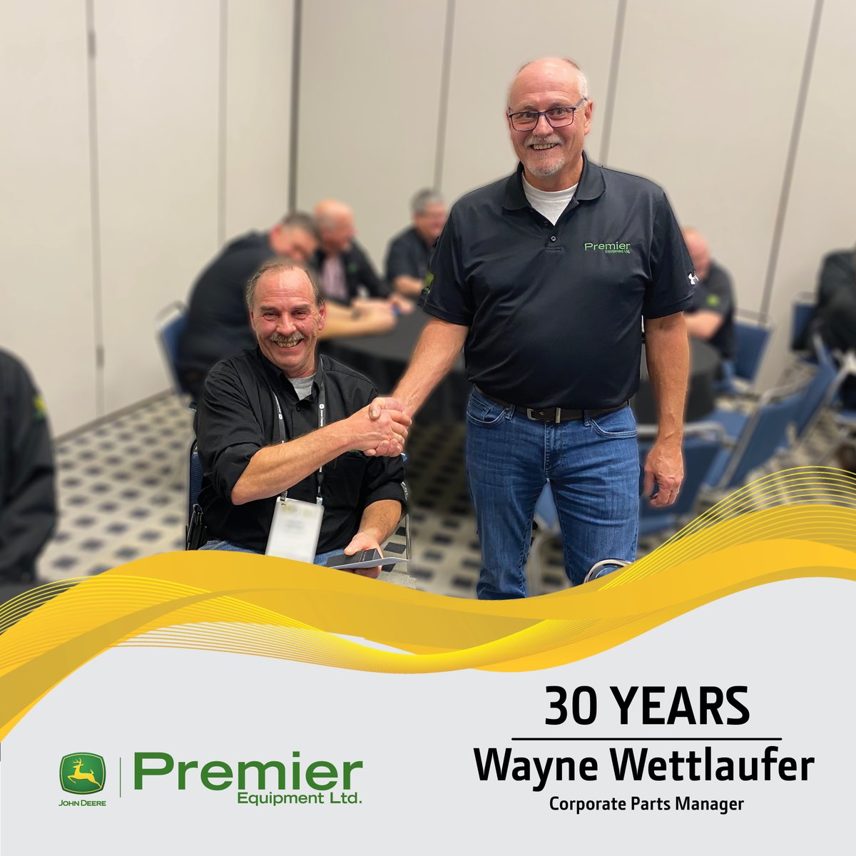 PDetailteam's tweet photo. After 30 years not much surprises Wayne Wettlaufer, our Corporate Parts Manager! Well, except us on his anniversary - at the John Deere EXPO in Houston! We are very thankful for Wayne's dedication and leadership of our Parts teams at all locations. Thank you Wayne! https://t.co/c7nS3jCgvv