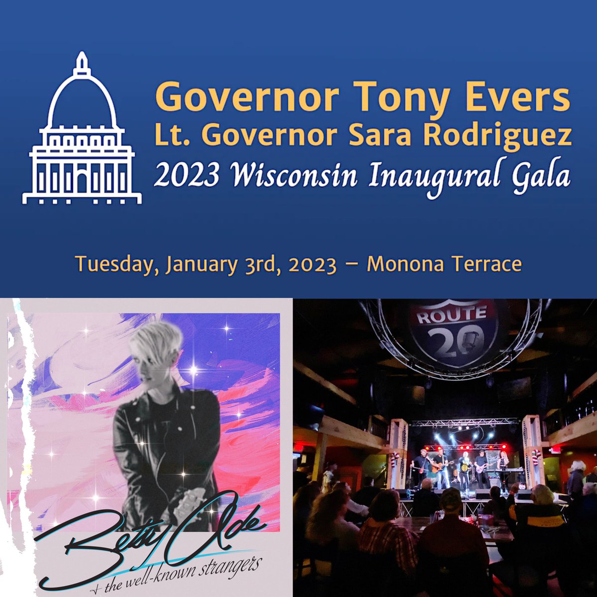 Newsflash! 📰 
Join us next week Tuesday at the Monona Terrace Community and Convention Center for the 2023 Governor’s Inaugural Gala!

#indiemusic
#cellorock 🎻
Get your tix now! 🎫
eventbrite.com/e/wisconsins-2…
