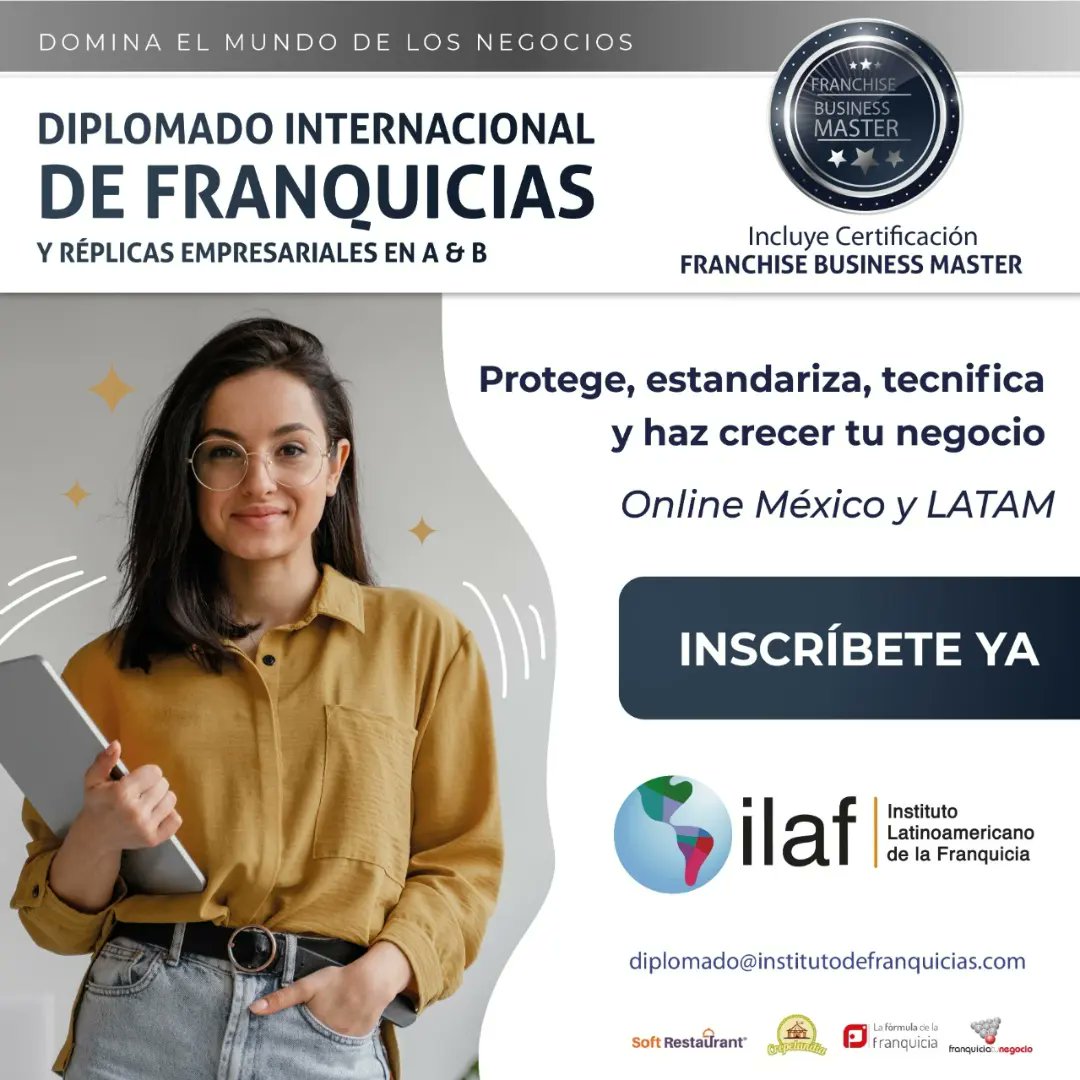 asesorfran's tweet photo. 31 de diciembre termina pago anticipado para inscribirse al DIPLOMADO INTERNACIONAL DE FRANQUICIAS. INSCRIBETE YA 2222126673. Capacitate y capacita a tu equipo; tu marca y tus franquiciatarios te lo agradeceran! +52 2222126673

#somosilaf #maximaautoridadenfranquicias #franquicia https://t.co/wLgzdBj3wU