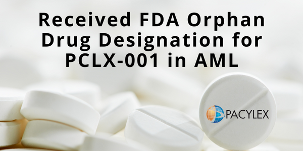 pacylex's tweet photo. Pacylex has received FDA Orphan Drug Designation for PCLX-001 in AML and IND clearance for a Phase 1/2 study to start in the next quarter.
https://t.co/LoyZqiWRv9
#cancer #AML #leukemia #bloodcancer #OrphanDrug #clinicaltrials #PCLX-001 https://t.co/NBFfcLPvCS