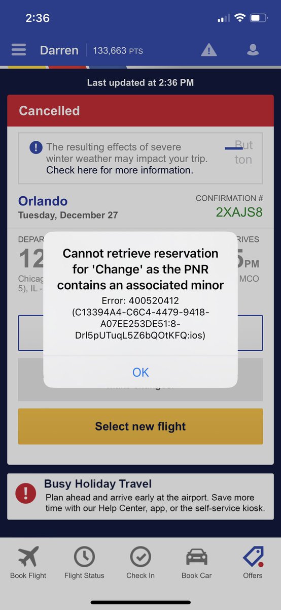 DarrenOBrien17's tweet photo. @SouthwestAir Still no answers on cancelled flight. I’ve called 30+ times, waited on hold for ~4 hours and emailed. No response and no rebook. Disney trip ruined and kids devastated. A refund won’t suffice for the suffering caused by @SouthwestAir @SecretaryPete @USDOT #SouthwestAirlines https://t.co/58Cw6DinDb
