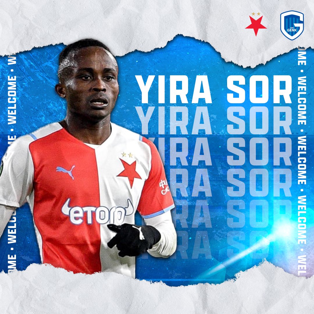 TeamGVHL's tweet photo. 𝗪𝗲𝗹𝗰𝗼𝗺𝗲 𝗬𝗶𝗿𝗮 𝗦𝗼𝗿! 

KRC Genk has reached an agreement with Slavia Prague on the transfer of Yira Sor. Yira is a right midfielder and signs a contract until 2027 with our team! 

Congratulations Yira! 🔵⚪️

#krcgenk #genkiesvoorhetleven #mijnploeg https://t.co/6YUN2aPDU3
