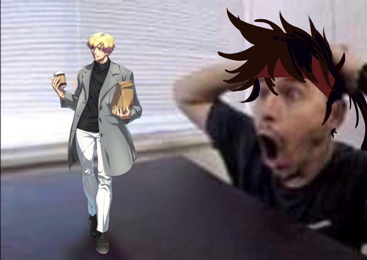 WysteriaGrove's tweet photo. Guilty Gear fans when they see their favorite character wearing normal person clothes https://t.co/qNUbNx04wo