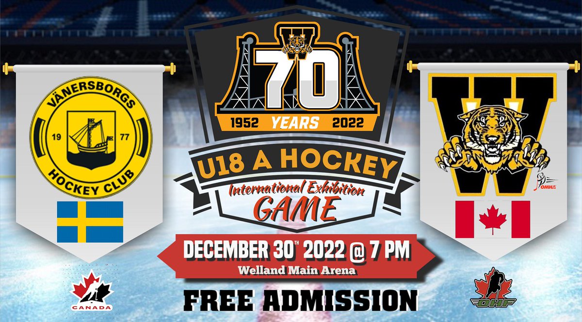 Reminder to everyone about the upcoming game this Friday night!  Help us pack the stands at the Welland Main Arena for this special event!