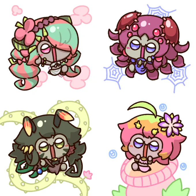 Commission for aptrix pinguicula, traptrix atypus, traptrix holetaea, traptrix pudica from YuGiOh!Thank you for doing commission with me! 