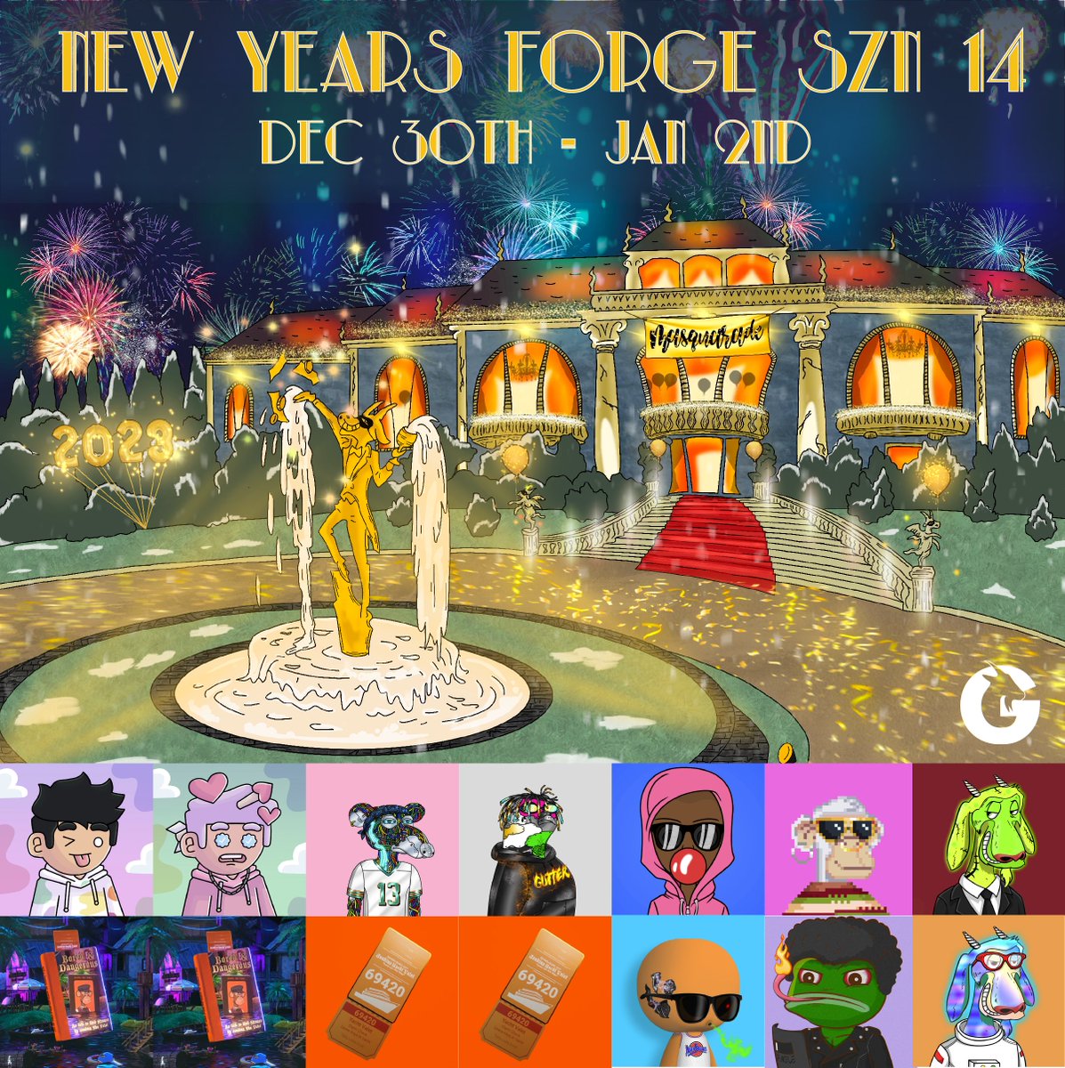 MaisonDeGOAT's tweet photo. 🚨Forge Prizes Announced 🚨
14 Prizes for SZN 14 featuring:
@ThePlagueNFT @jenkinsthevalet @SmallBrosNFT @GutterCatGang @Bubblegum_NFT @ApeGangNFT @thealienboy 

1st Forge Ever that you can forge the same GOATz multiple times! For more info 👇🧵
#LFGOAT https://t.co/pYrsR6asus