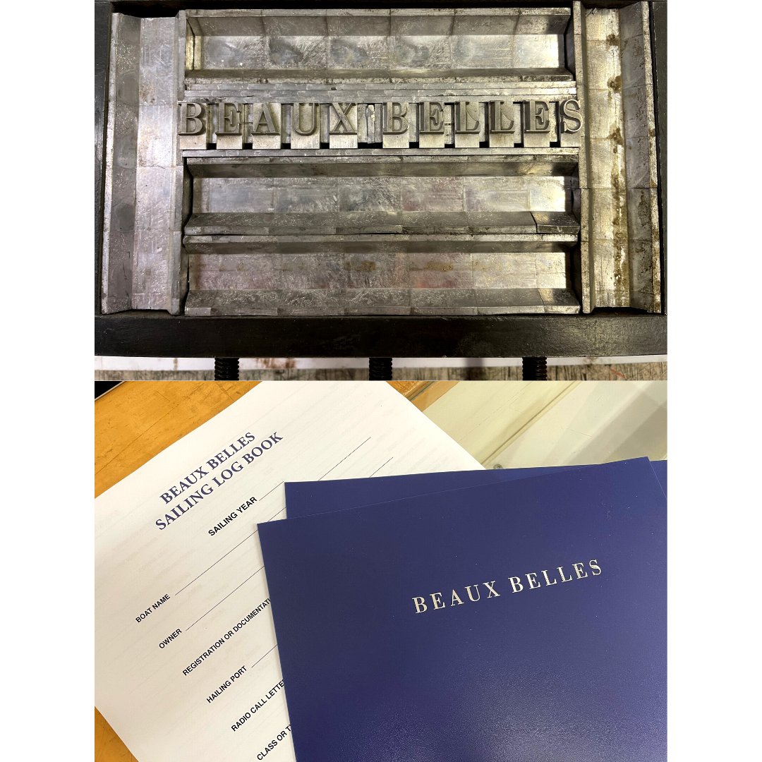 LogBooksUltd's tweet image. The making of a Custom Sailing Log Book for Beaux Belles! 
#logbook #logbooks #customlogbook #bestlogbook #custommade #sailing #sailinglogbook #yacht #yachting #custombook #sailingbook #stampingdie #custompages #wirebound