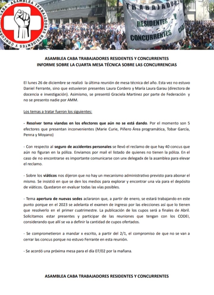 Cuarta mesa técnica sobre las concurrencias 💪🏻 
Realizada el día Lunes 26 de diciembre