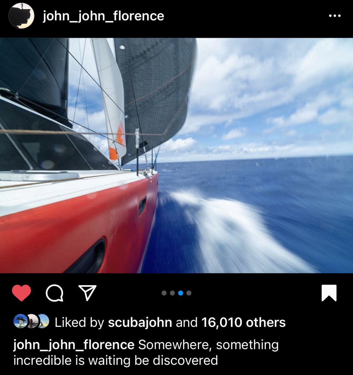 #GunboatTop10 of 2022  
0️⃣5️⃣  "Somewhere, something incredible is waiting to be discovered." A video logbook of John John Florence's cruising adventures on #Gunboat 48 VELA - exploration, surf spots, and insight on sails and power systems --> Instagram: bit.ly/3C6Lj76