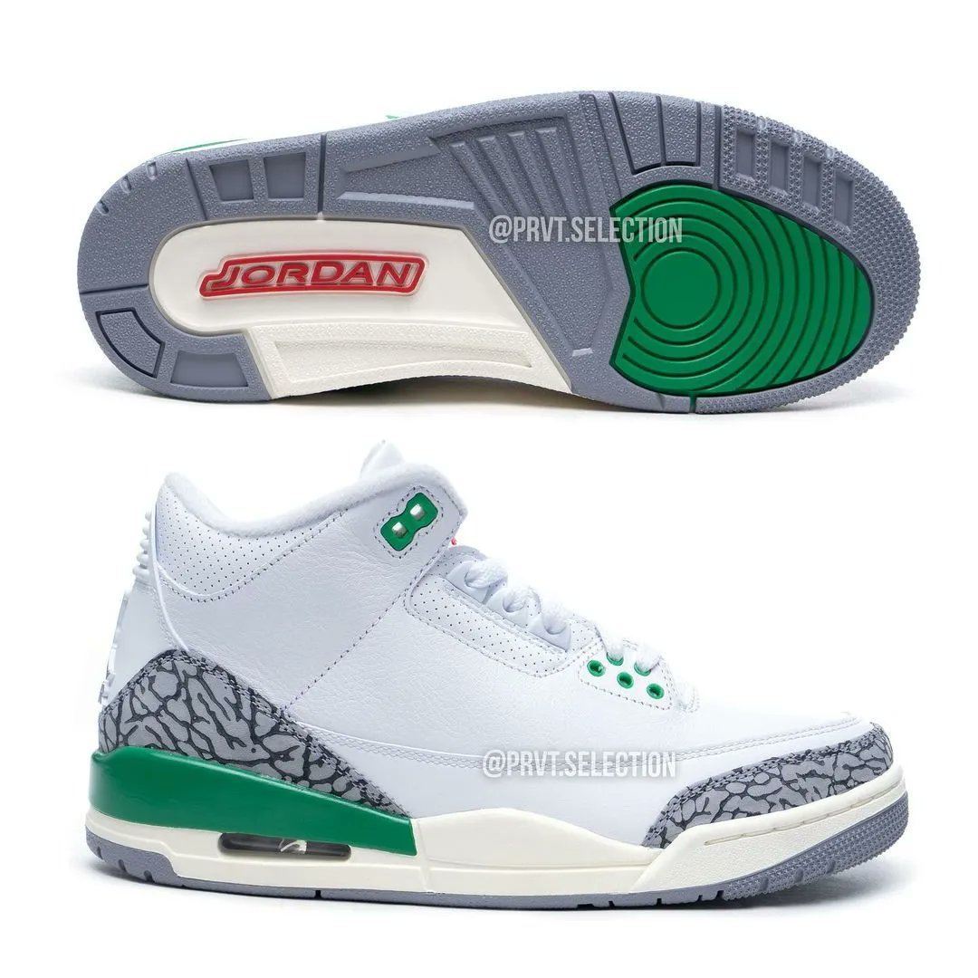 TheSiteSupply's tweet photo. Another look at the Air Jordan 3 Retro Lucky Green (W) coming next year 🍀 https://t.co/G5bPkwzfWs 

📸 @k9_itsiant https://t.co/CwikZx8vQb