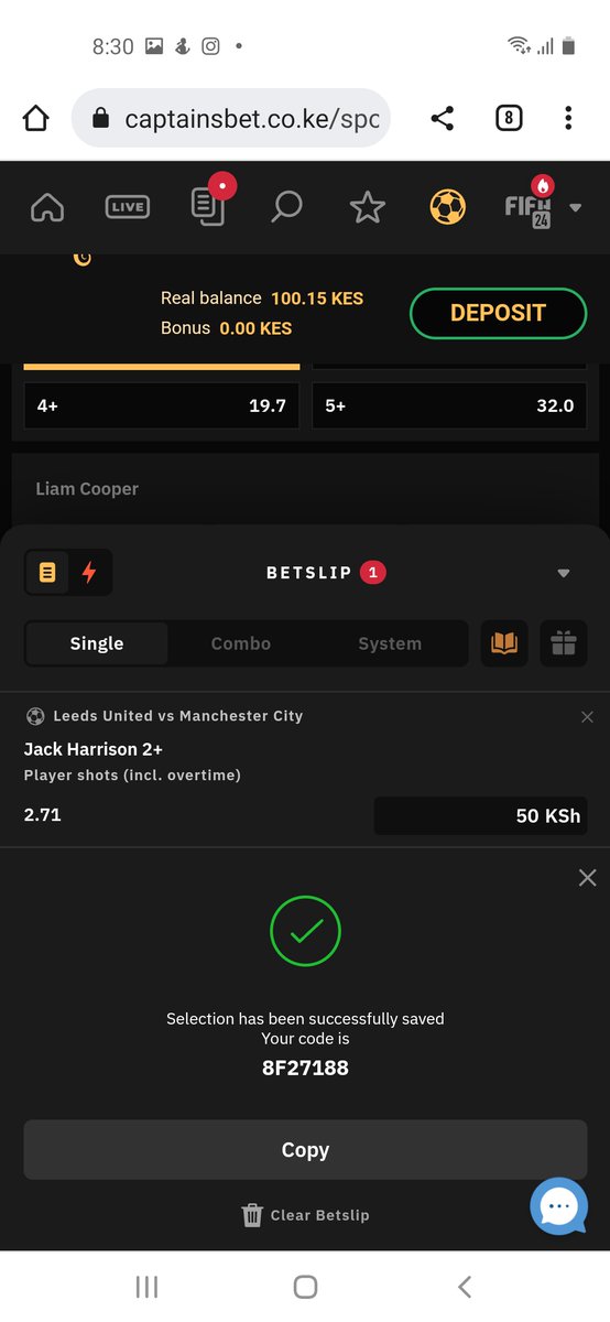 Lets play 12+ corners
Use code 50C7258

Extra tip
Jack Harrison  2+ shots 
Use code 8F27188

Register on Captains bet through 
🇰🇪cutt.ly/f07Effq
🇳🇬cutt.ly/m07ER3d

There is NO TAX