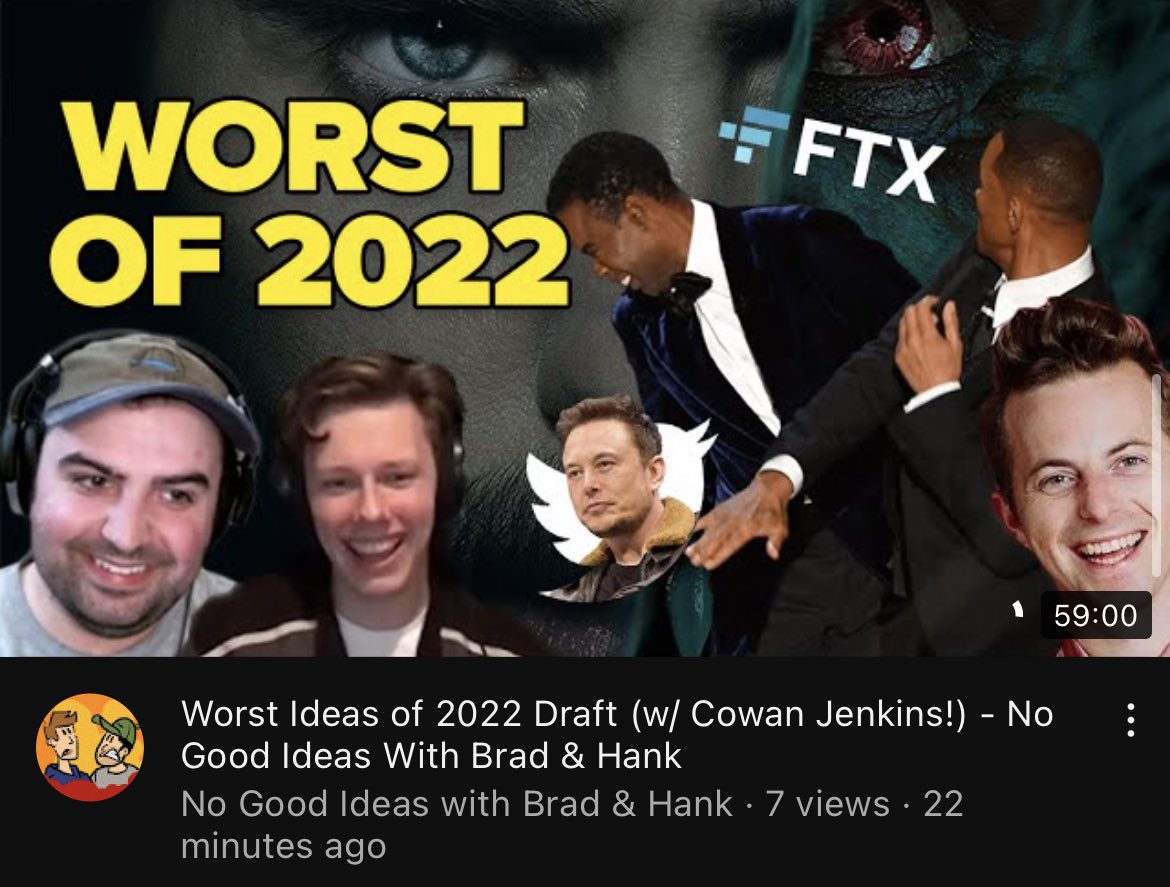 NoGoodIdeasPod's tweet photo. We are back and now VISUAL!! Watch us draft the worst of 2022 with @c_janx on our YouTube channel! We’re also still available wherever you get your podcasts. https://t.co/AtVSLUoAQa https://t.co/nmovLPHNUi