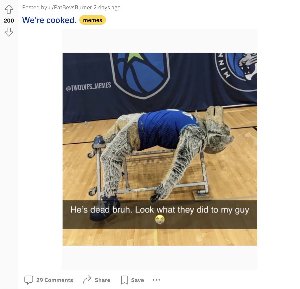 Dane Moore on Twitter "Wolves reddit is down bad..."