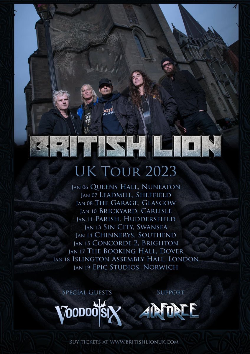 Excited to announce we’ll be supporting British Lion next month on their UK tour! This’ll be a lot of fun and will warm us up nicely for our headline tour in February! 💪🏼🤘🏼