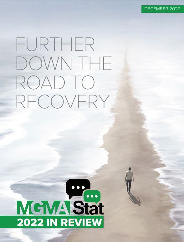 MGMA's tweet photo. Throughout 2022, #MGMAStat took the industry's pulse.
The MGMA Stat 2022 Year in Review report reflects on how healthcare admins and executives confronted conflicts with courage, compassion and clever ideas while offering advice as the journey continues. https://t.co/GE6xNF4gws https://t.co/vDJqJGN8gZ